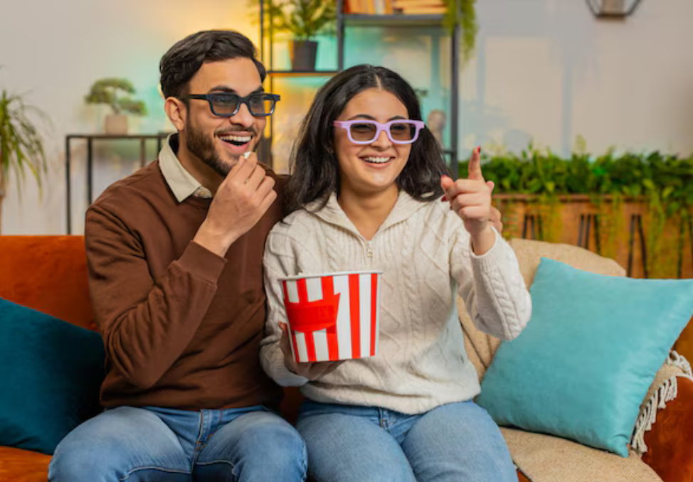 Eating Popcorn and Enjoying 4K Streaming