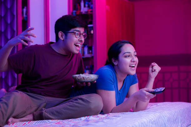 Watching TV, Friendship, Women, brother, sister,